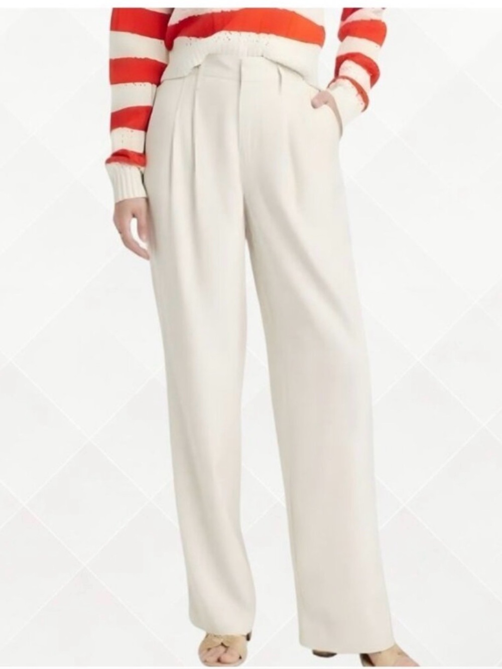 Women's High-Rise Linen Pleat Front Straight Trousers - A New Day